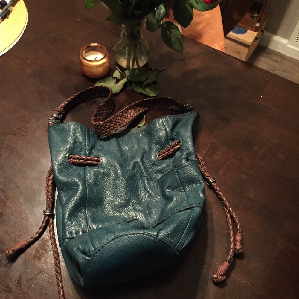 Large Fossil Teal Boho Bag